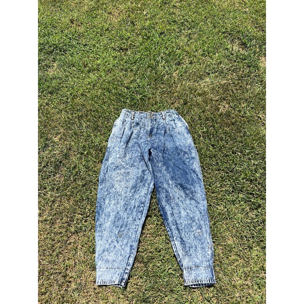 Y2K 80s Coda SZ 28L Denim Western Acid Wash High Rise Taper Ankle Jeans